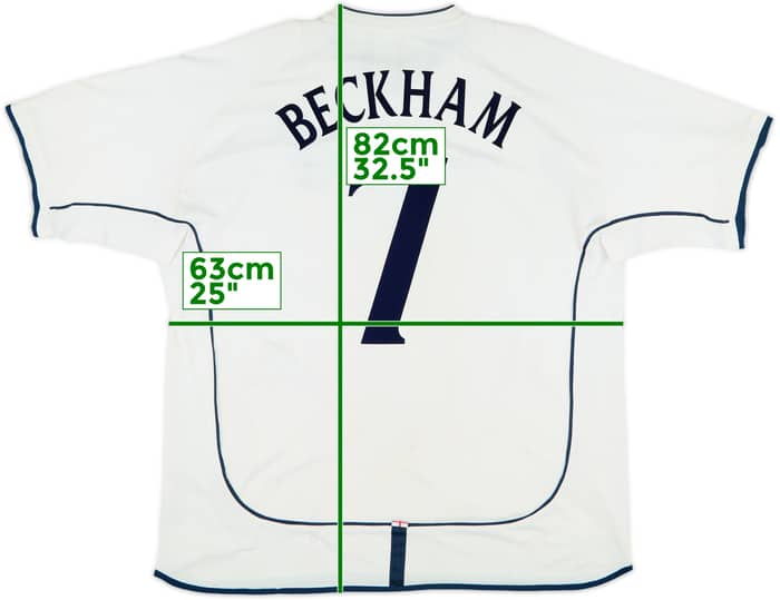 2001-03 England Home Shirt Beckham #7 - 6/10 - (XXL)