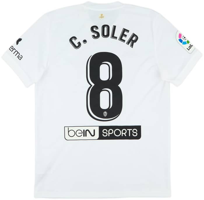 2018-19 Valencia Centenary Home Shirt C.Soler #8 - 7/10 - (M)