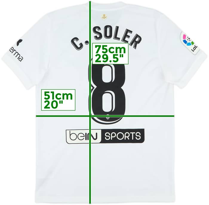 2018-19 Valencia Centenary Home Shirt C.Soler #8 - 7/10 - (M)