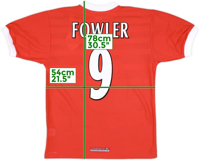 1998-00 Liverpool Home Shirt Fowler #9 (M)