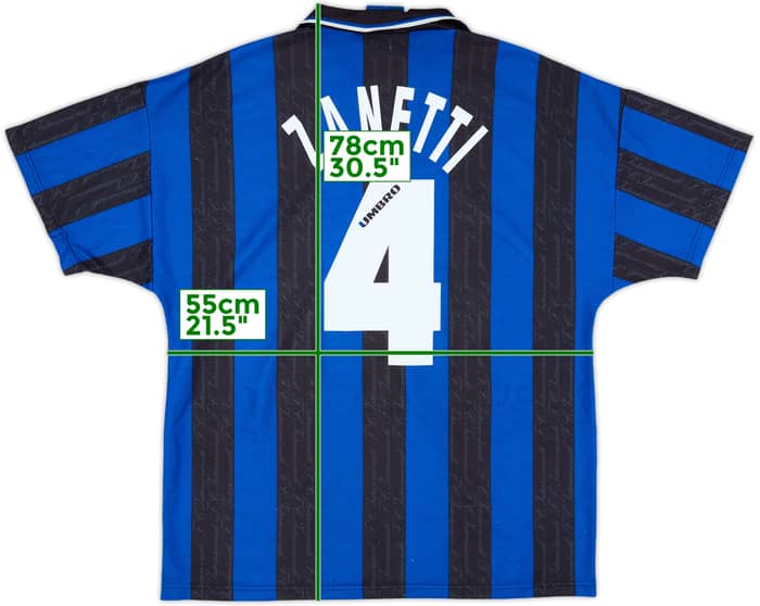 1996-97 Inter Milan Home Shirt Zanetti #4 - 8/10 - (L)
