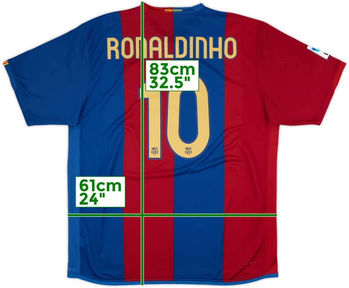 2006-07 Barcelona Home Shirt Ronaldinho #10 - 6/10 - (XXL)