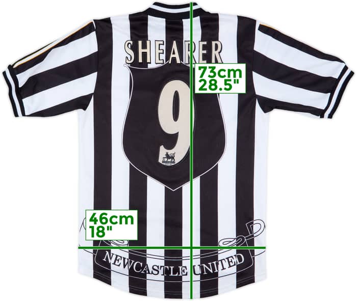 1997-99 Newcastle Home Shirt Shearer #9 - 8/10 - (S)