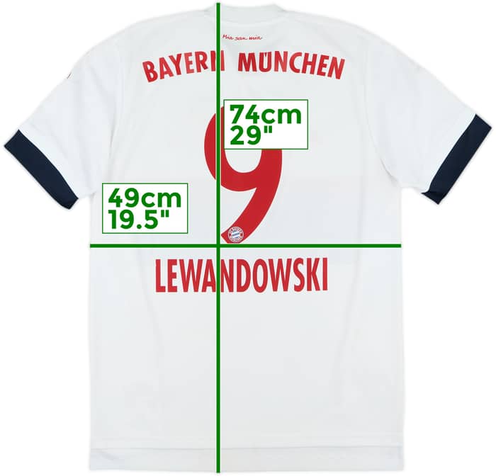 2015-16 Bayern Munich Away Shirt Lewandowski #9 - 7/10 - (M)