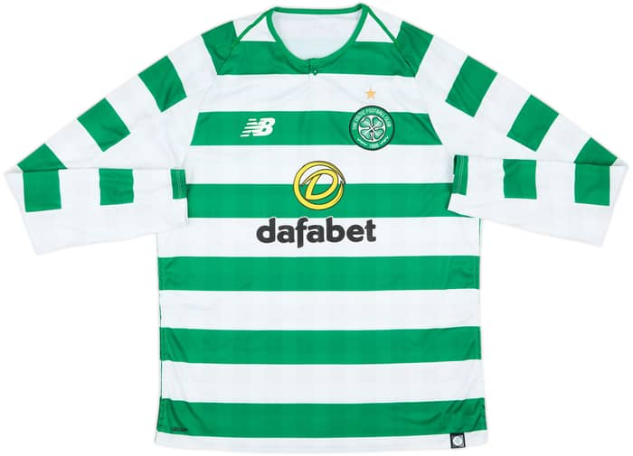 2018-19 Celtic Home L/S Shirt - 7/10 - (M)