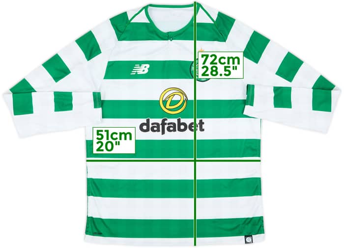 2018-19 Celtic Home L/S Shirt - 7/10 - (M)