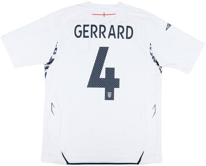 2007-09 England Home Shirt Gerrard #4 - 6/10 - (L)