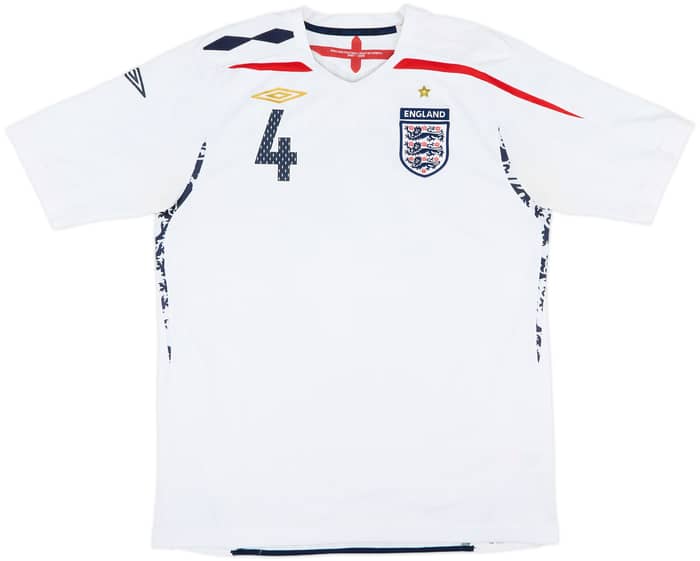 2007-09 England Home Shirt Gerrard #4 - 6/10 - (L)