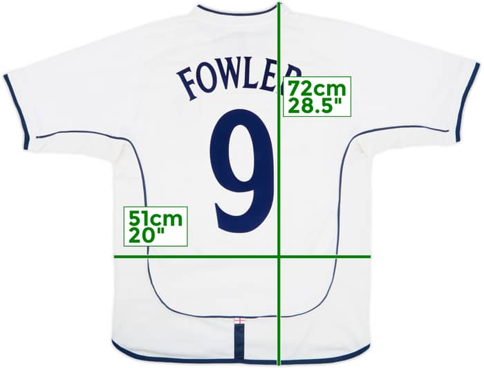 2001-03 England Home Shirt Fowler #9 - 7/10 - (M)