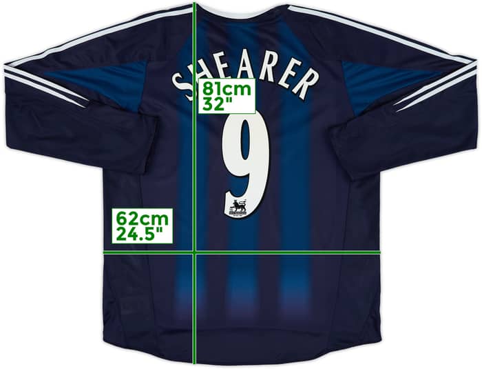 2004-05 Newcastle Away L/S Shirt Shearer #9 - 9/10 - (XL)