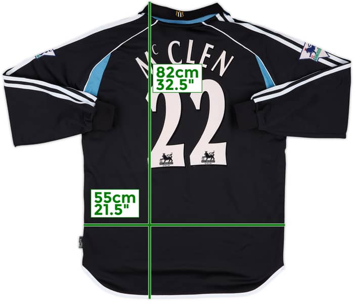 2000-01 Newcastle Match Issue Away L/S Shirt McClen #22