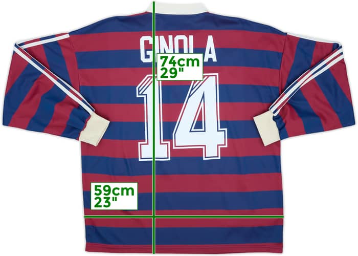 1995-96 Newcastle Away L/S Shirt Ginola #14 - 8/10 - (XL)