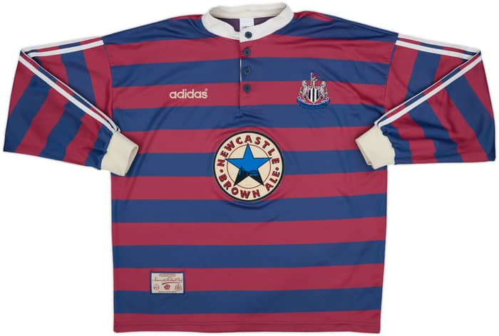 1995-96 Newcastle Away L/S Shirt Ginola #14 - 8/10 - (XL)