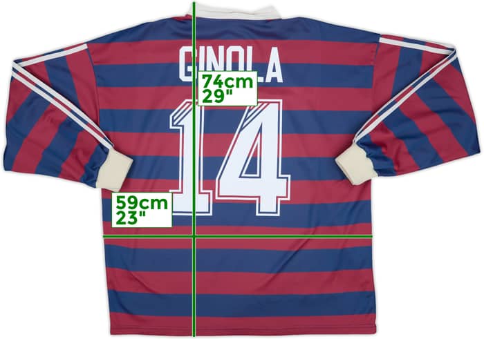 1995-96 Newcastle Away L/S Shirt Ginola #14 - 8/10 - (XL)