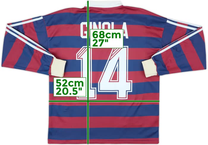 1995-96 Newcastle Away L/S Shirt Ginola #14 - 8/10 - (M)
