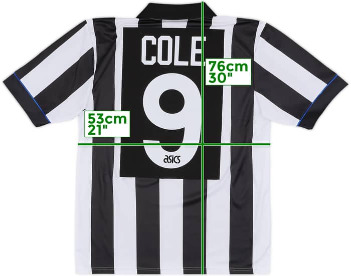 1993-95 Newcastle Home Shirt Cole #9 - 8/10 - (M)