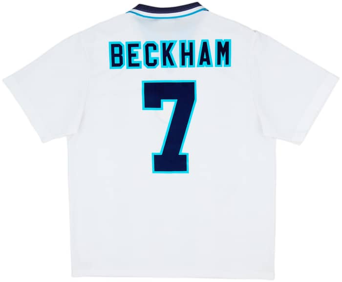 1995-97 England Home Shirt Beckham #7 - 8/10 - (XL)