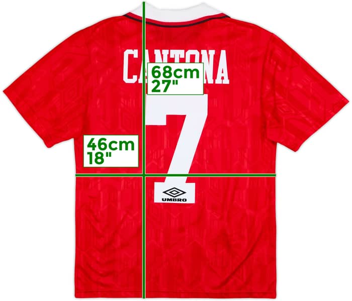 1992-94 Manchester United Home Shirt Cantona #7 - 6/10 - (S)