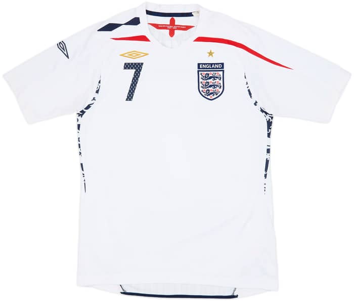 2007-09 England Home Shirt Beckham #7 - 6/10 - (M)
