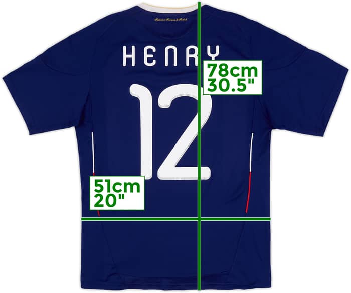 Camiseta de local de France 2009-10 Henry #12 - 6/10 - (L)