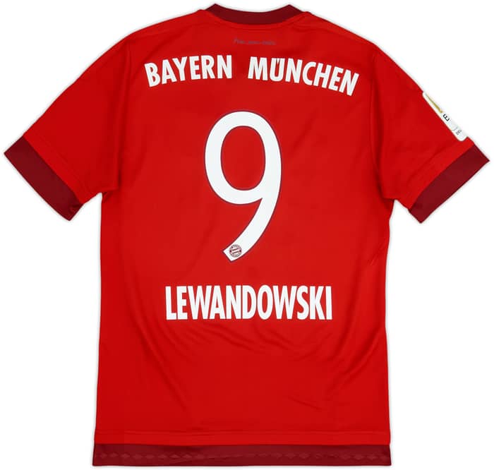 2015-16 Bayern Munich Home Shirt Lewandowski #9 - 8/10 - (S)