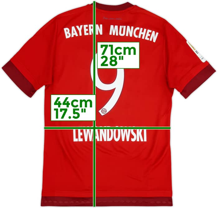 2015-16 Bayern Munich Home Shirt Lewandowski #9 - 8/10 - (S)