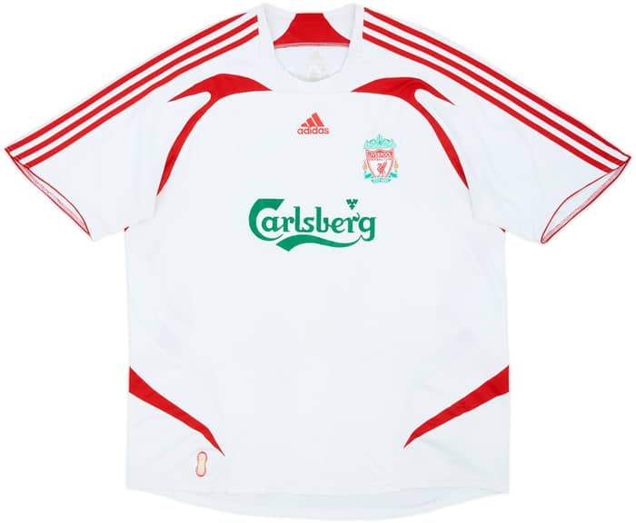 Camiseta de visitante del Liverpool 2007-08 Gerrard #8 - 5/10 - (XXL)