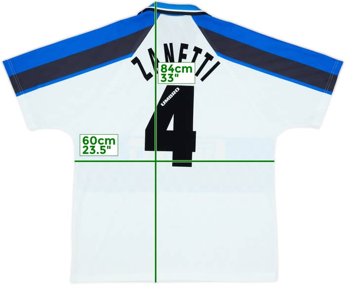 1996-97 Inter Milan Away Shirt Zanetti #4 - 6/10 - (XL)