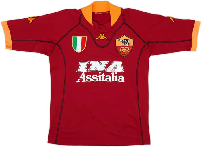 2001-02 Roma Home Shirt Totti #10 - 8/10 - (S)