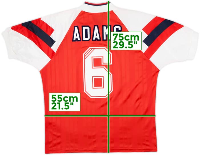 1992-94 Arsenal Home Shirt Adams #6 - 8/10 - (M/L)