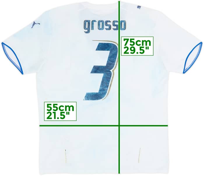 2006 Italy Away Shirt Grosso #3 - 4/10 - (L)