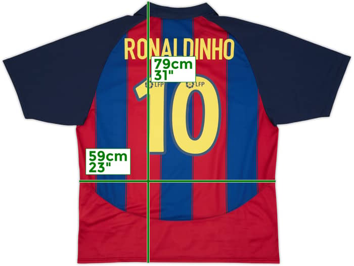 2003-04 Barcelona Basic Home Shirt Ronaldinho #10 - 9/10 - (XL)