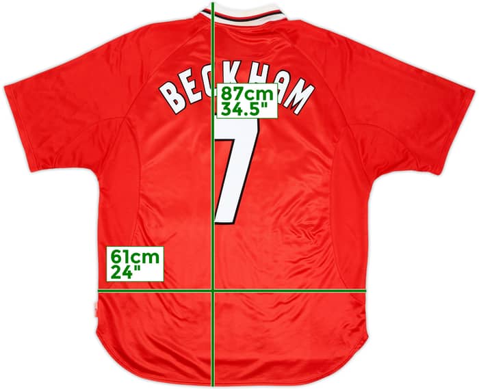 1997-00 Manchester United CL Shirt Beckham #7 - 5/10 - (XXL)