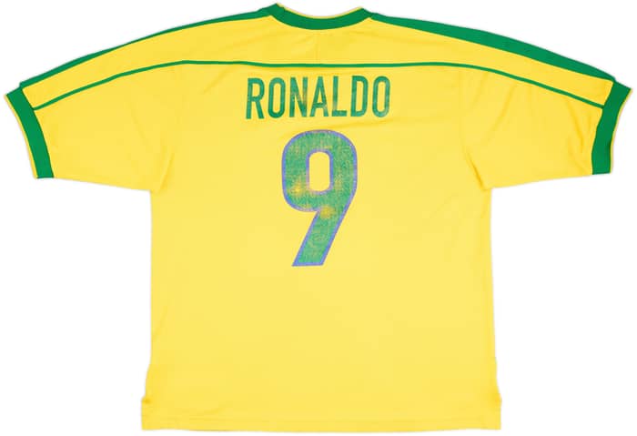 1998-00 Brasil Camiseta Local Ronaldo #9 - 5/10 - (XL)