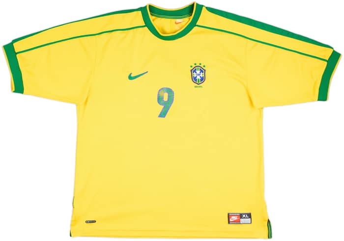 1998-00 Brasil Camiseta Local Ronaldo #9 - 5/10 - (XL)