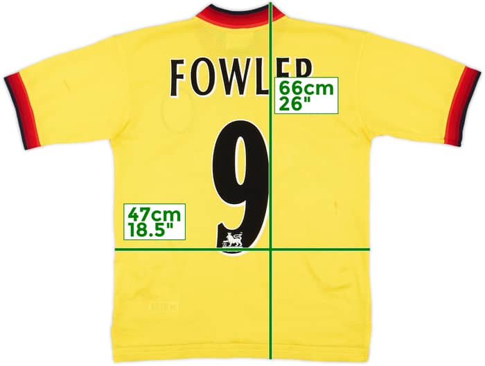 1997-99 Liverpool Away Shirt Fowler #9 - 7/10 - (Y)