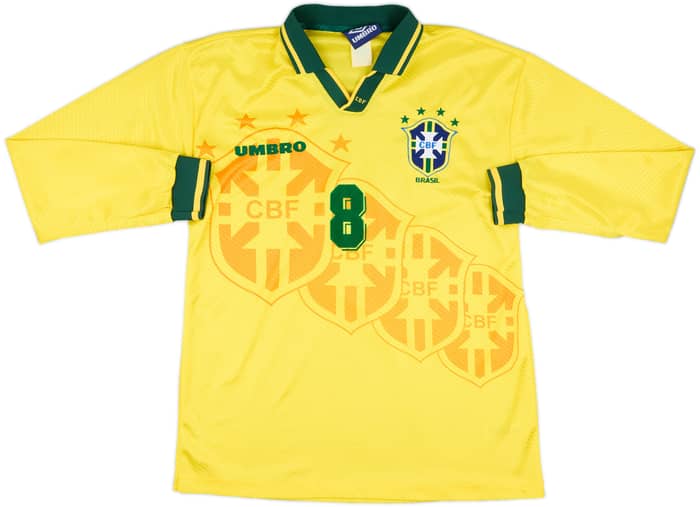 1994 Brazil Match Issue Home Shirt #8