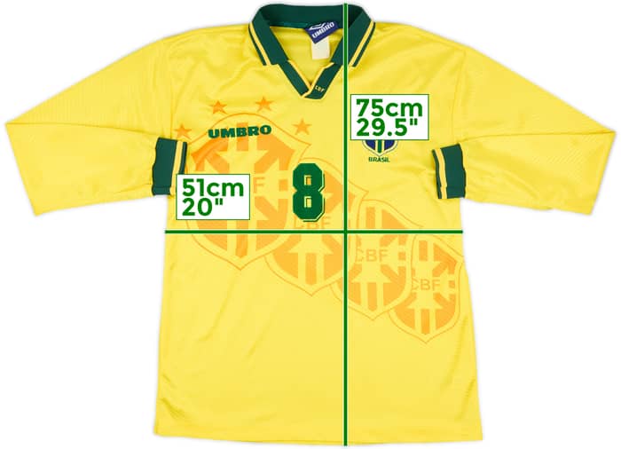 1994 Brazil Match Issue Home Shirt #8
