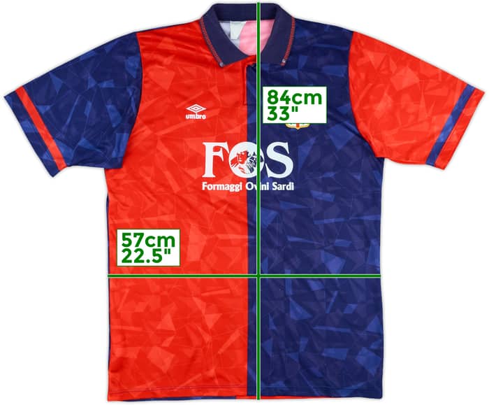 1990-91 Cagliari Match Issue Home Shirt #15