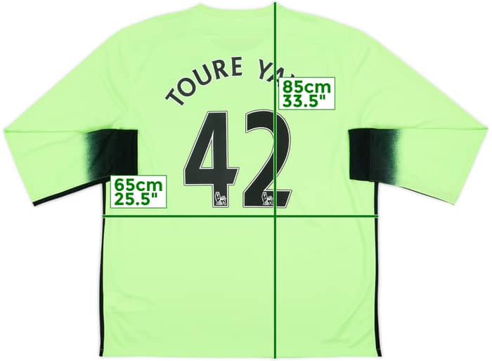 2015-16 Manchester City Third L/S Shirt Toure Yaya #42 - 10/10 - (XXL)