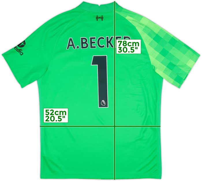 2021-22 Liverpool GK S/S Shirt A.Becker #1 - 10/10 - (L)