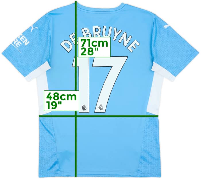 2021-22 Manchester City Home Shirt De Bruyne #17 - 7/10 - (M)