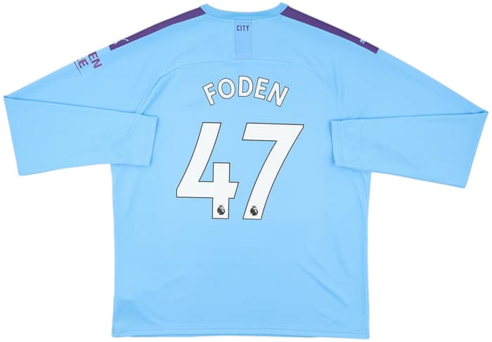 2019-20 Manchester City Home L/S Shirt Foden #47 - 8/10 - (XXL)