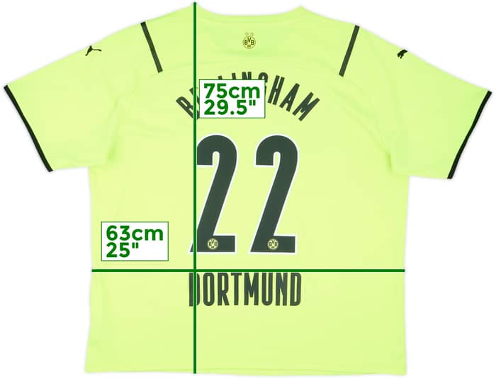 2021-22 Borussia Dortmund European Home Shirt Bellingham #22 - 8/10 - (XXL)