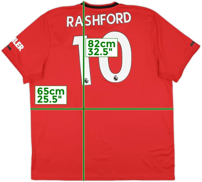 2019-20 Manchester United Home Shirt Rashford #10 - 8/10 - (XXL)