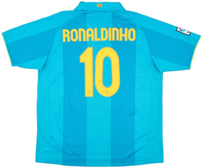 2007-09 Barcelona Away Shirt Ronaldinho #10 - 9/10 - (XXL)