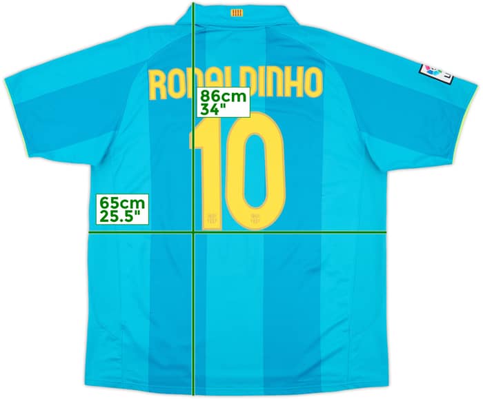 2007-09 Barcelona Away Shirt Ronaldinho #10 - 9/10 - (XXL)