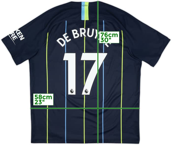 2018-19 Manchester City Away Shirt De Bruyne #17 - 8/10 - (XL)
