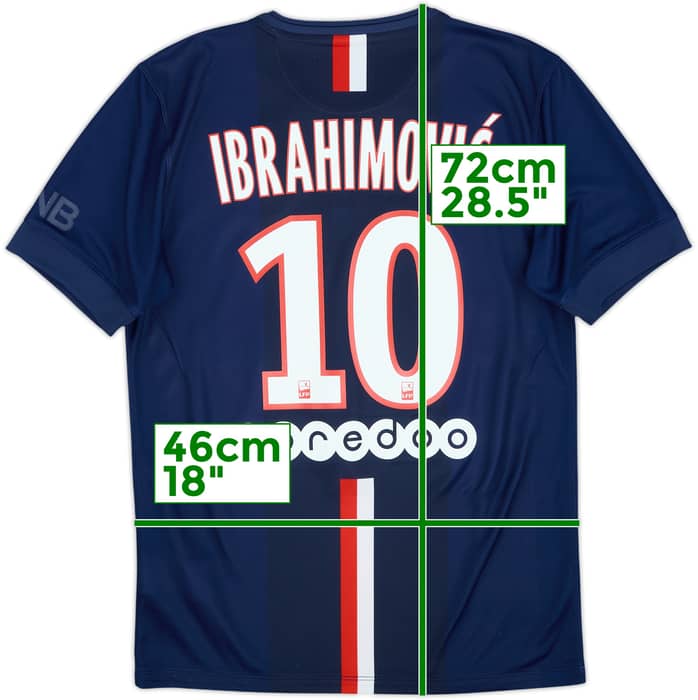 2014-15 Paris Saint-Germain Home Shirt Ibrahimovic #10 - 6/10 - (S)