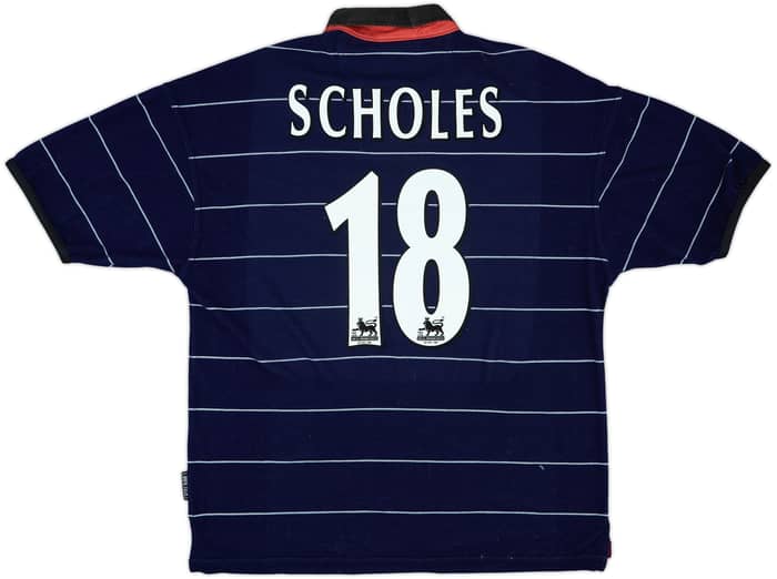 1999-00 Manchester United Away Shirt Scholes #18 - 9/10 - (L)